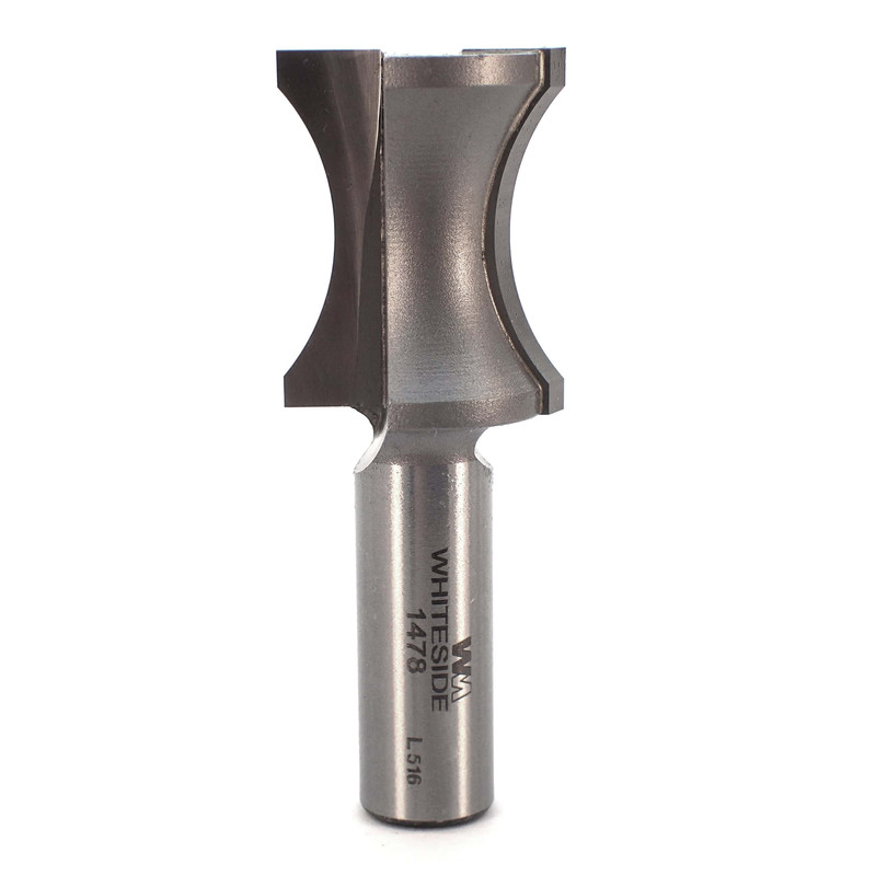 1478 Oval Edge (Half Bull Nose) Router Bit 1" A X 3/16" B X 1-1/4" CL 1" D
